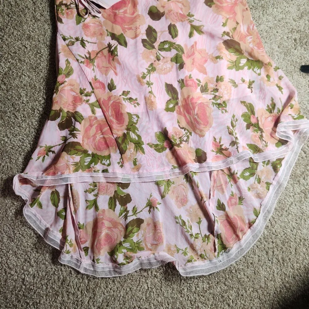 Betsey Johnson Vintage 90s Floral Rose Tori Pink Slip Dress Urban Outfit… - Picture 13 of 16